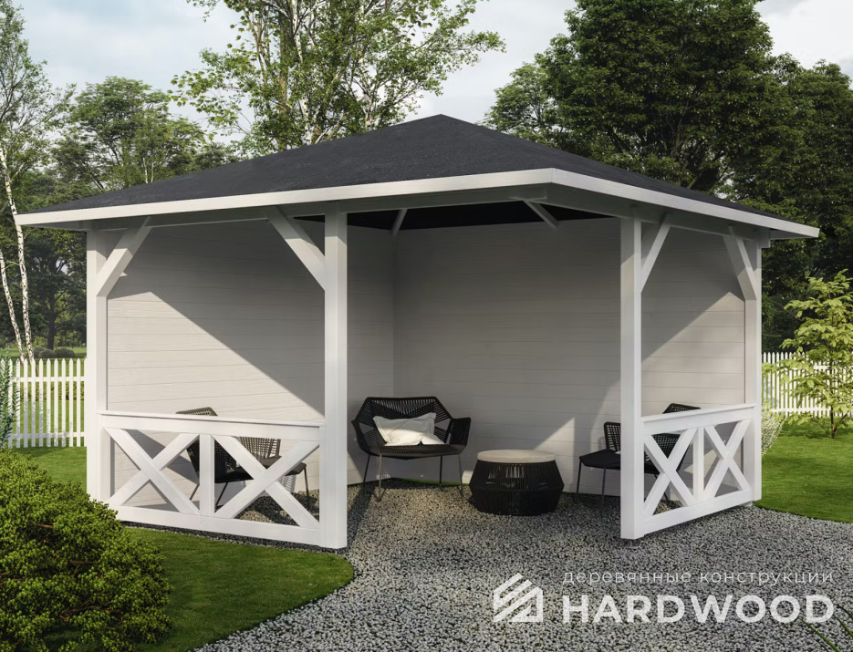Навес для дачи из бруса №72 - фото 1114