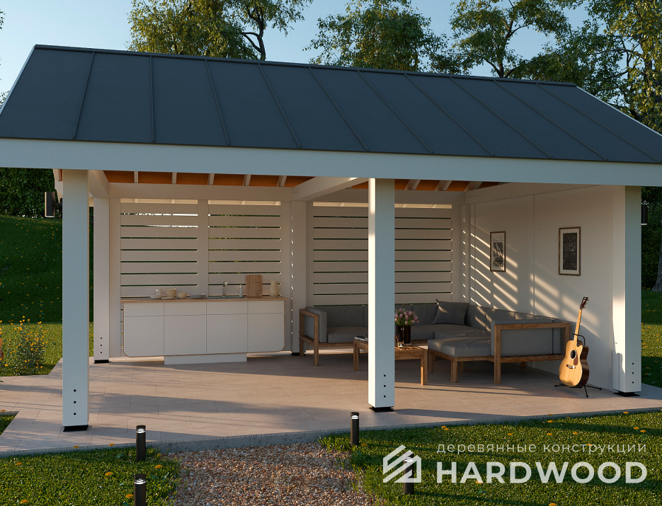Садовый навес-беседка из дерева №76 - фото 884